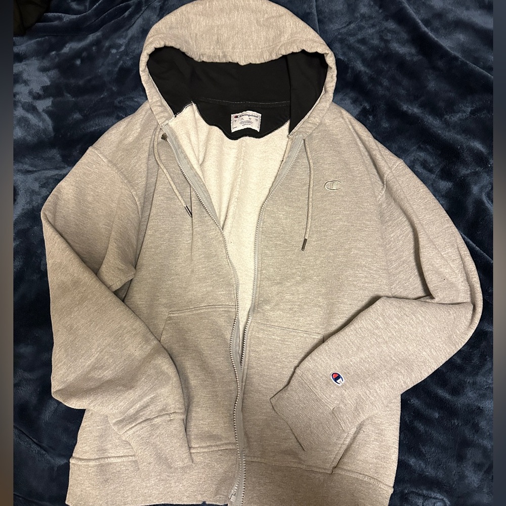 Men’s Champion grey zip up
